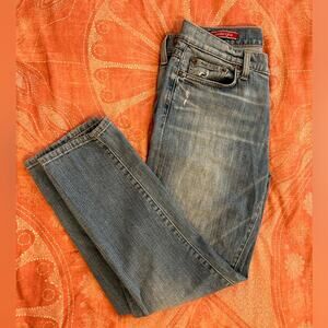 red engine Hotrod Skinny Boyfriend Cropped Jeans